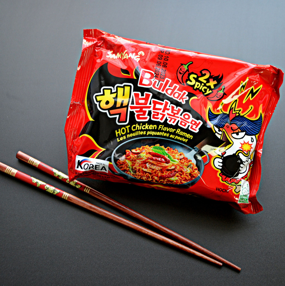 Лапша б/п "Hot Chicken Flavor Ramen-2хSpicy" очень острая, со вкусом курицы тм SAMYANG (Самянг), 140гр, #1