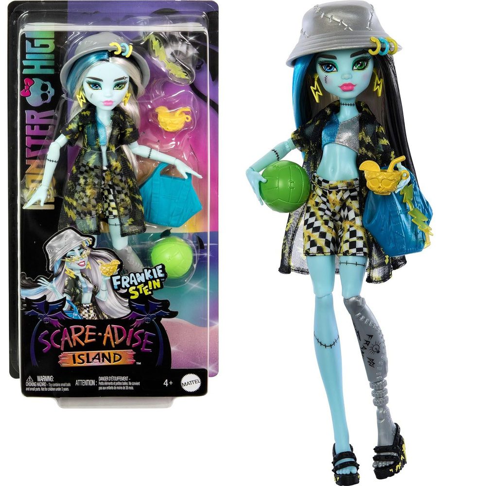 Кукла Monster High Остров страха Фрэнки Штейн, с купальником, накидкой и  пляжными принадлежностями - купить с доставкой по выгодным ценам в  интернет-магазине OZON (1357195598)