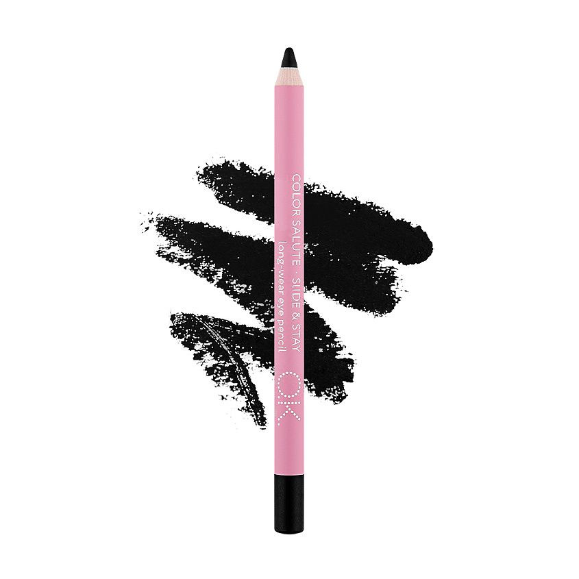 OK BEAUTY Стойкий карандаш для глаз COLOR SALUTE SLIDE & STAY Black 1,2 гр #1