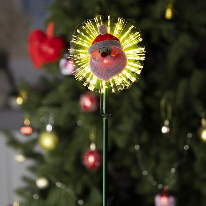 Светодиодная игрушка новогодняя Luazon Lighting "Дед Мороз", на палочке, 11х29х4 см, батарейки LR44х3, #1