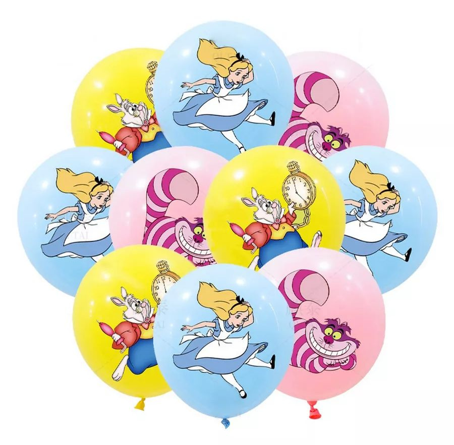 Воздушные шарики Алиса в стране Чудес 10 шт #1