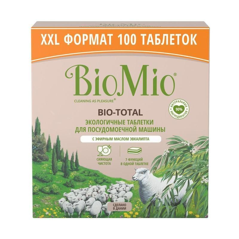 Таблетки для посудомоечных машин BioMio Bio Total, 100шт. #1