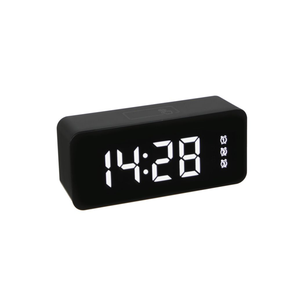 Будильник электронный сенсорный (термометр, календарь), LADECOR 3хААА, USB, 15,5х7х4,5см  #1