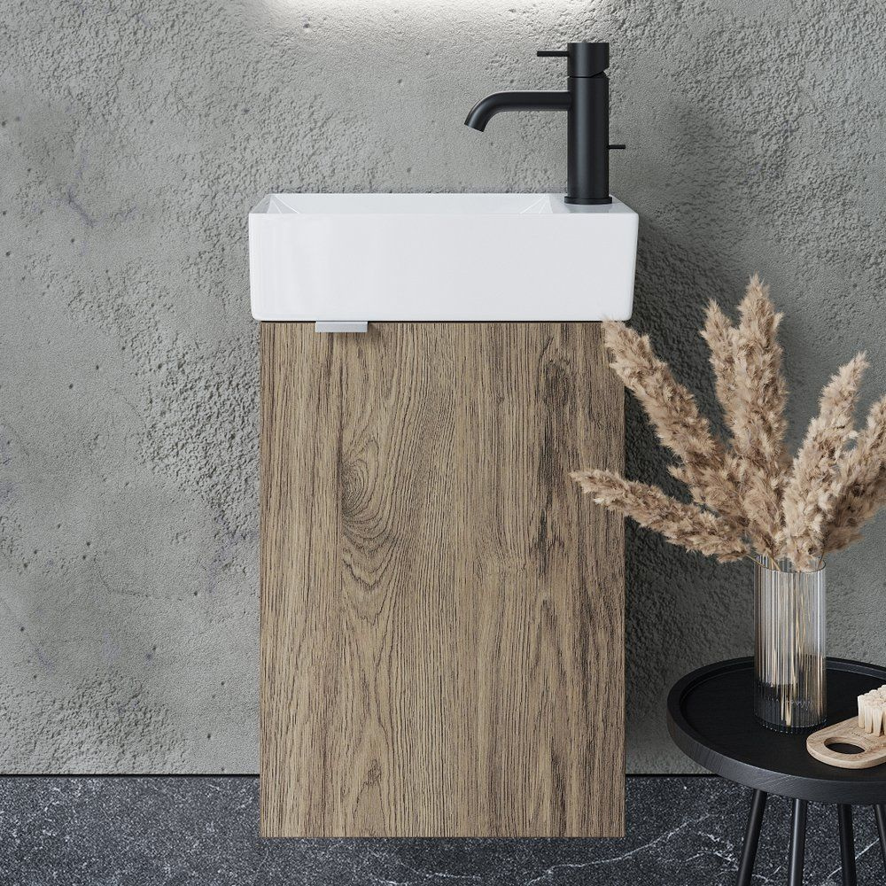 Тумба с раковиной Sancos Mini 35 R подвесная, 37, 5 см, из фаянса ...