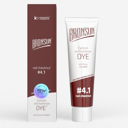 Innovator Cosmetics обновлённая версия Краска для ресниц и бровей BRONSUN, цвет медный каштан тон 4.1, #1