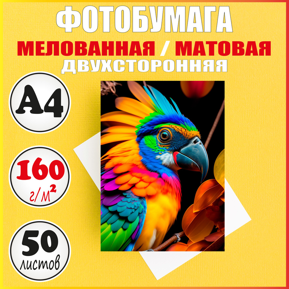 Фотобумага матовая А4 / 160 г/м2 мелованная двухсторонняя / для лазерного принтера  #1