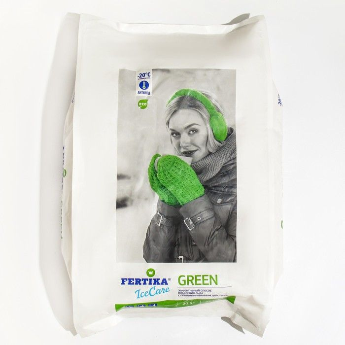 Противогололедный реагент FERTIKA IceCare Green, -20С 20 кг #1