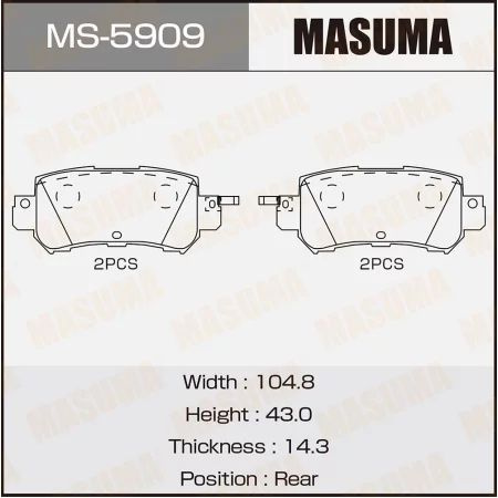 Masuma Колодки тормозные дисковые, арт. MS-5909 #1