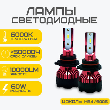 Led Лампы Hb4 6000К – купить в интернет-магазине OZON по низкой цене