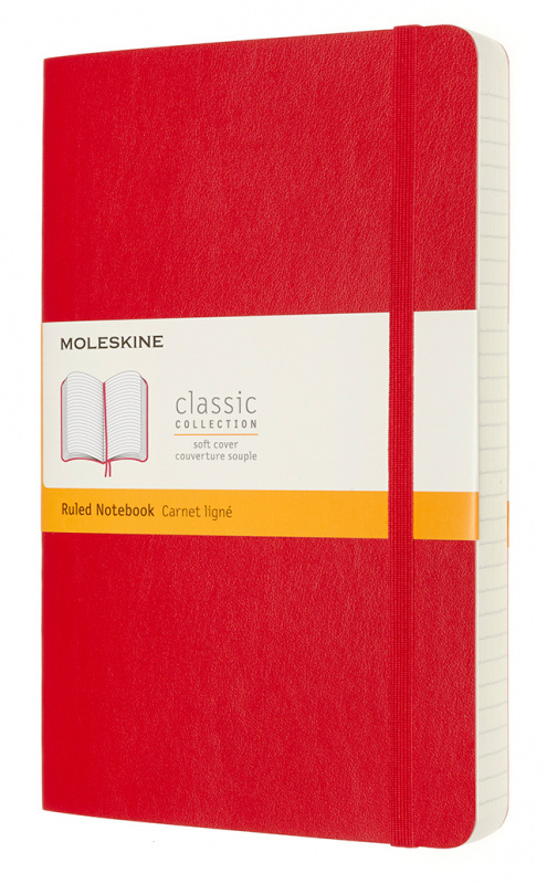 Блокнот Moleskine CLASSIC SOFT EXPENDED QP616EXPF2 Large 130х210мм 400стр. линейка мягкая обложка красный