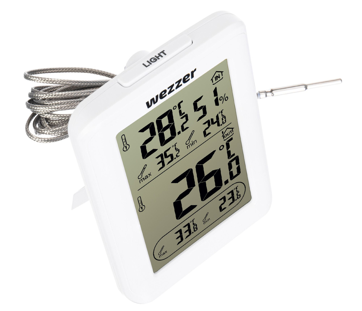 Термометр для сауны с термощупом и экраном с подсветкой