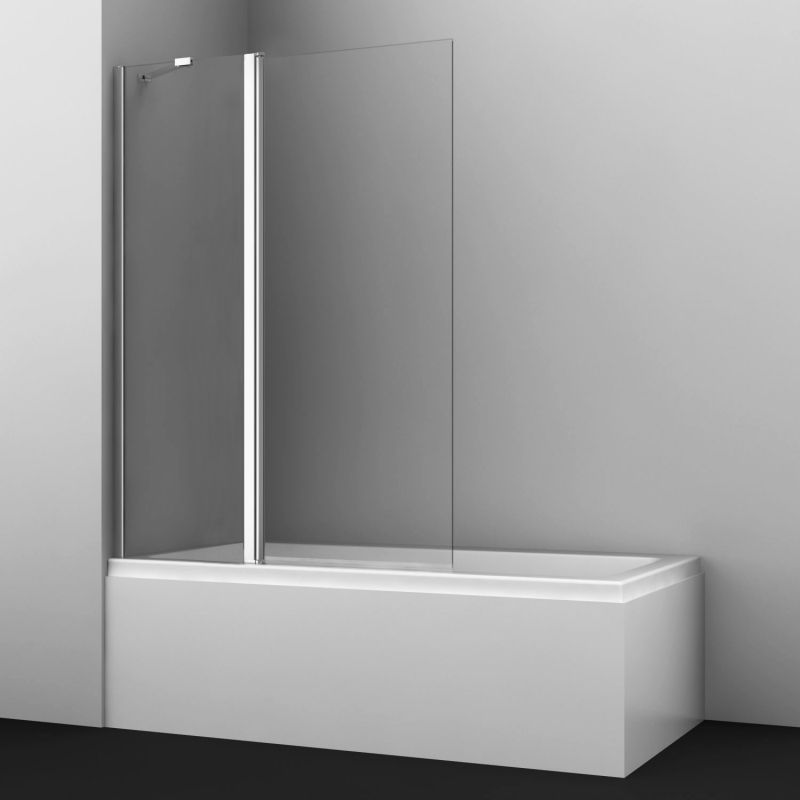 СтекляннаяшторканаваннусфиксаторомWasserKRAFT27P02-110,1100(500+600)х1400мм,стекло6мм