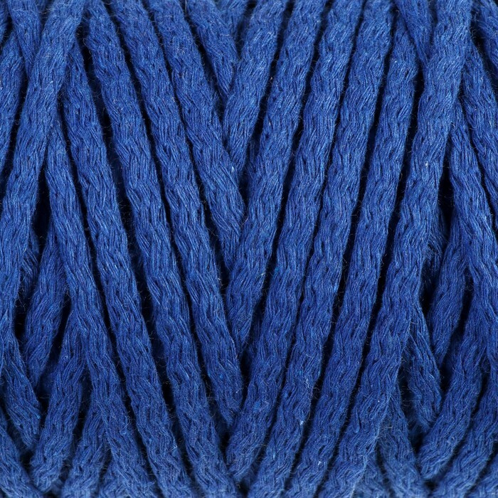 Шнур для вязания "Пухлый" 100% хлопок ширина 5мм 100м (васильковый)  #1