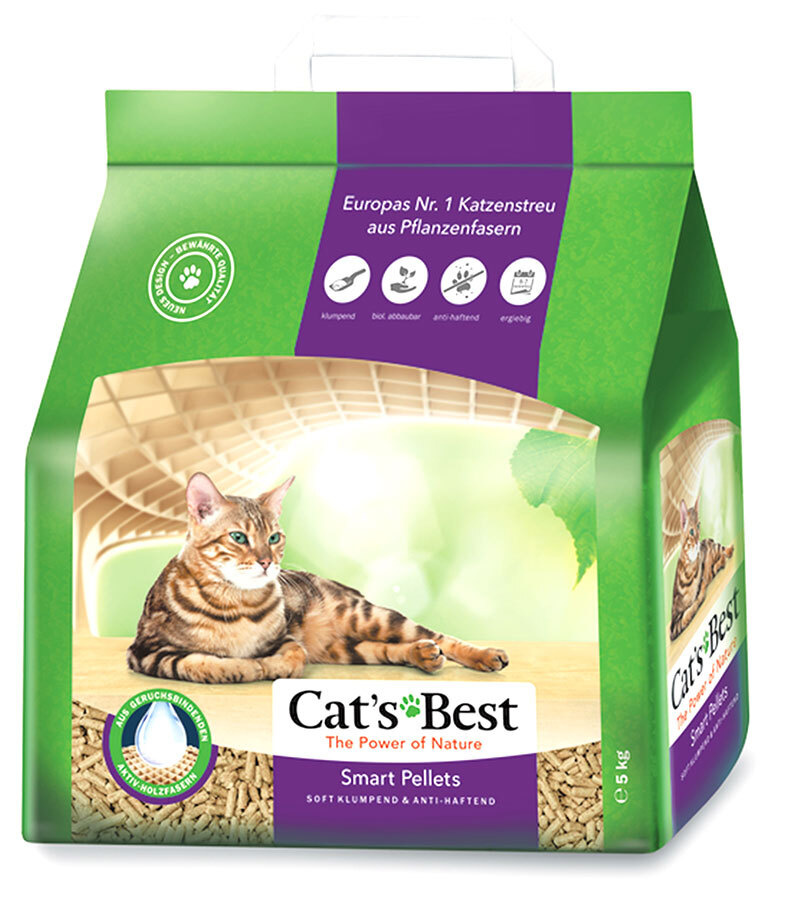 Наполнитель для кошачьего туалета комкующийся древесный Cats Best Smart Pellets, без запаха, 5 кг 10 #1