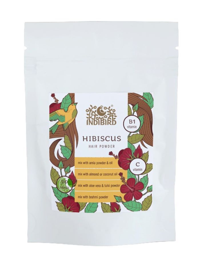 Порошок лепестков Гибискуса (Hibiscus Powder),маска для волос Indibird, 100 г  #1