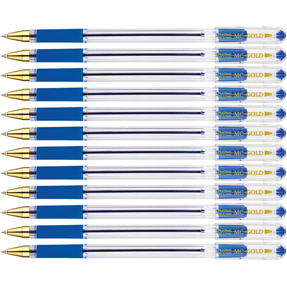 Ручка шариковая MunHwa MC Gold, цвет чернил синий, 12 шт #1