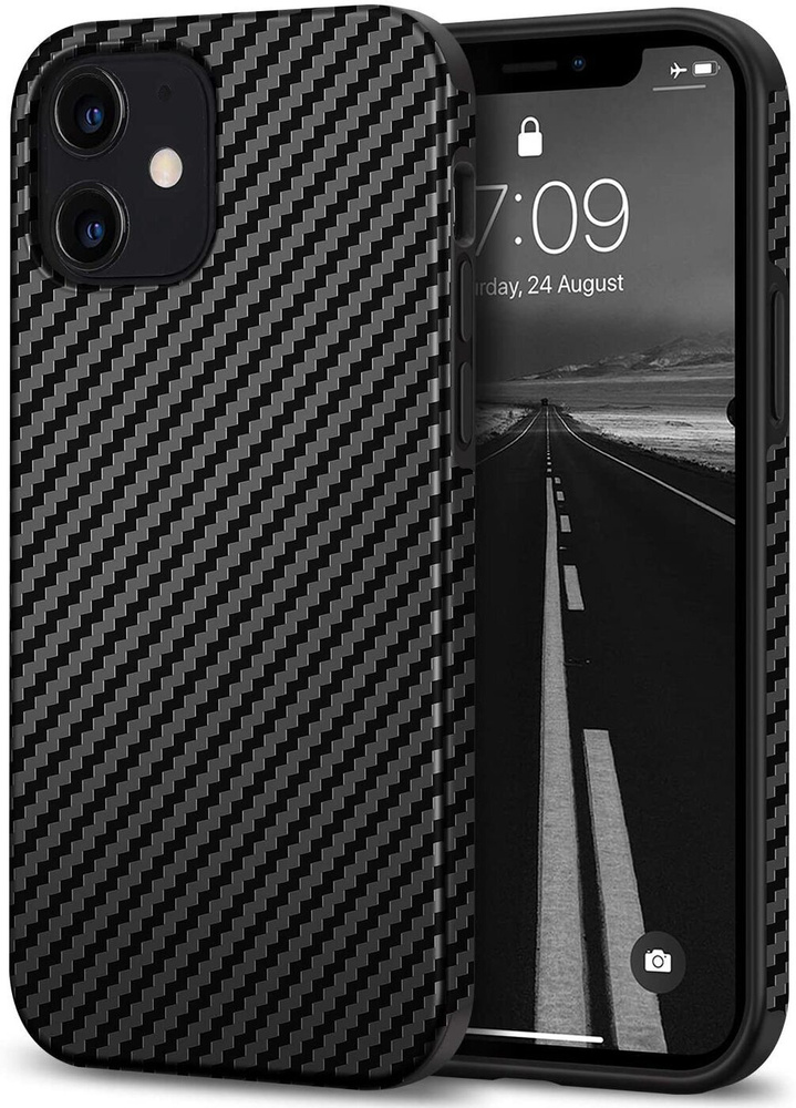 Чехол под карбон WIWU Skin Carbon Minimal Ultra Thin Shell Case для IPhone 12 Black #1