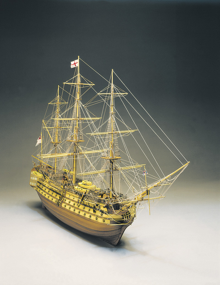 104-пушечный линкор Нельсона HMS Victory без парусов, Англия 1759 год, 1100х735 мм, М.1:98, сборная модель #1