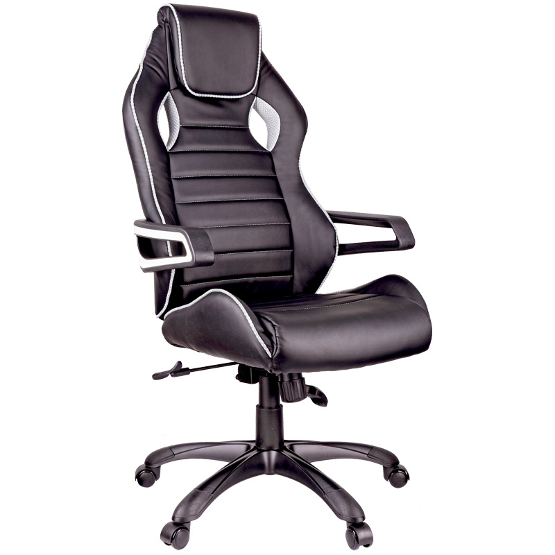 Компьютерное игровое геймерское офисное кресло (стул) Helmi HL-S03 "Drift", экокожа черная, вставка ткань #1