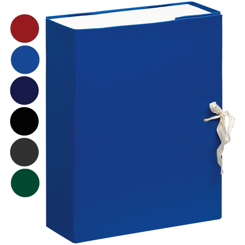 Короб архивный OfficeSpace с завязками, разборный, БВ, 80 мм, синий, клапан мгк (284719)  #1