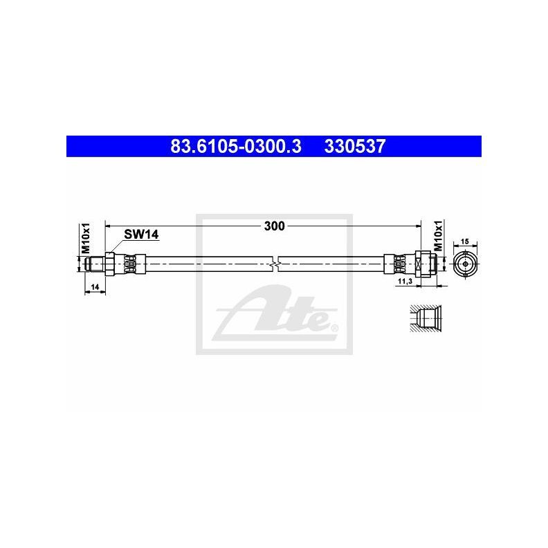 Шланг тормозной задний ATE 83.6105-0300.3 #1