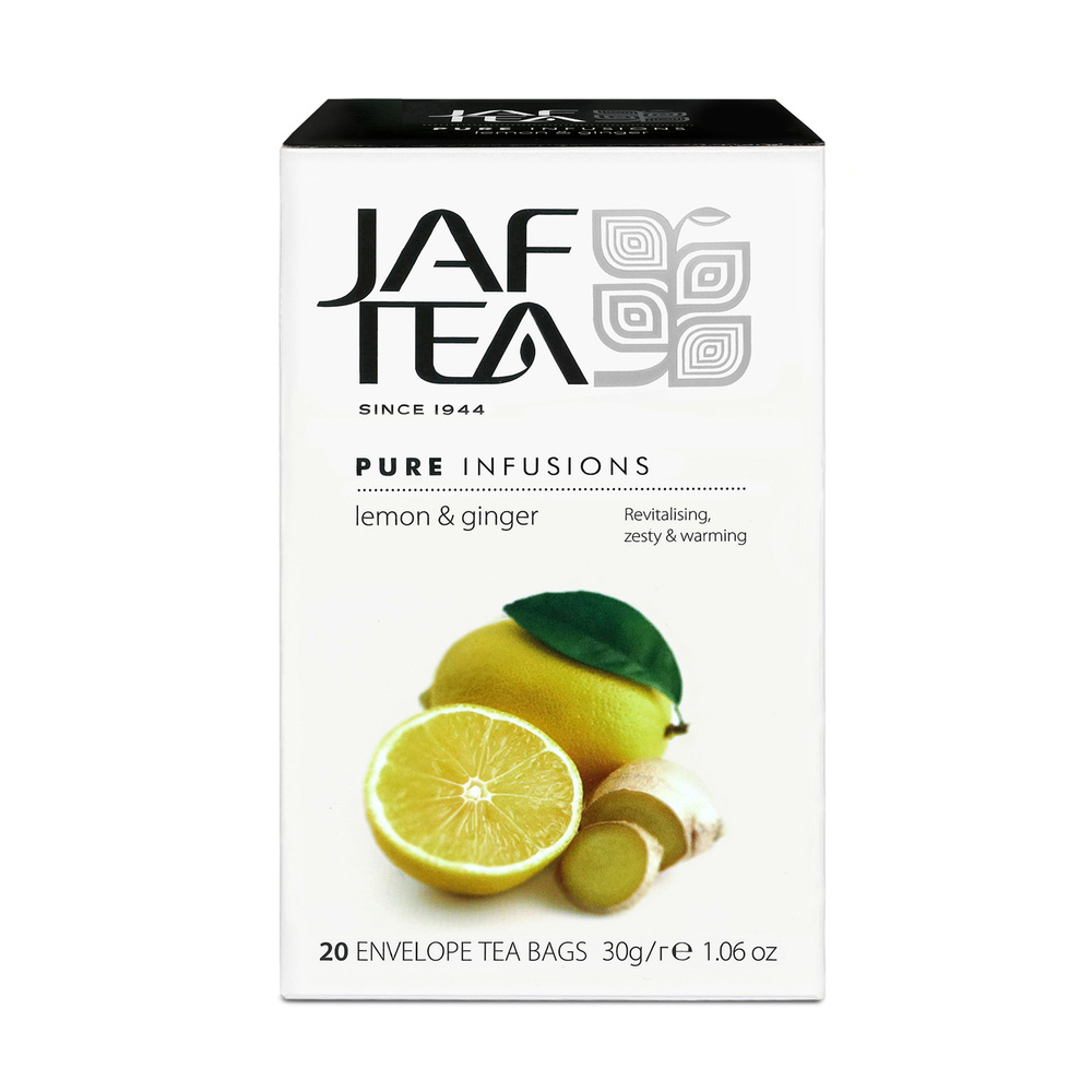 Чай цейлонский JAF TEA "Lemon & Ginger" цедра лимона и натуральный имбирь, 20 пакетиков  #1