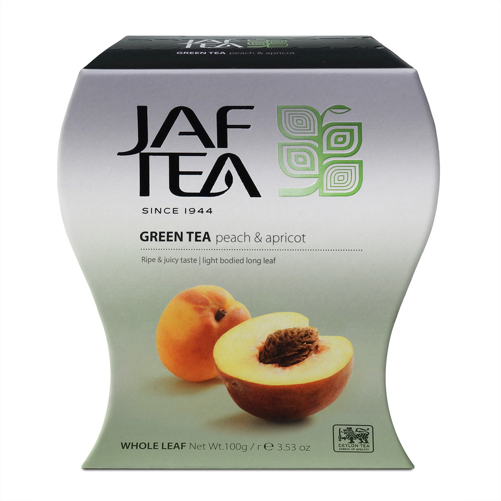 Чай цейлонский JAF TEA "Peach & Apricot" зелёный листовой, с ароматом персика и абрикоса, 100 г.  #1