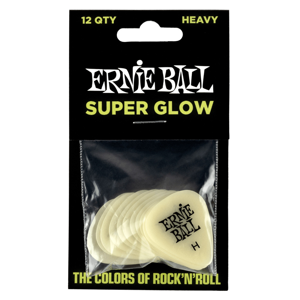 Медиаторы Ernie Ball 9226 Super Glow, 0.94 мм, 12 штук, светятся в темноте  #1