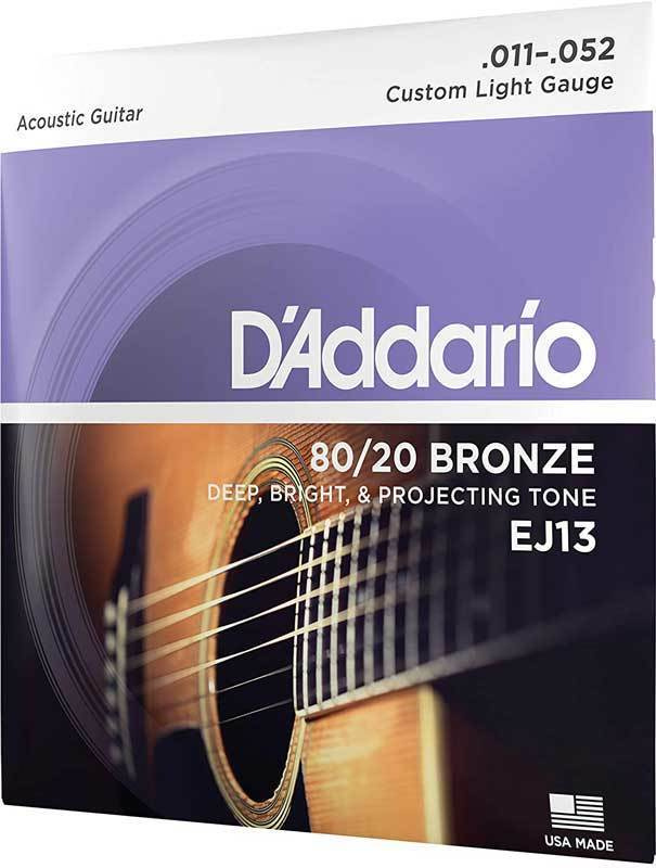 Струны для акустической гитары D'Addario EJ13 Bronze 80/20 Custom Light 11-52  #1