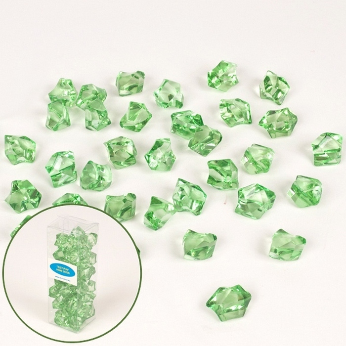 Декоративный наполнитель искусственный лёд зеленый 22-27 мм (200 г)  #1