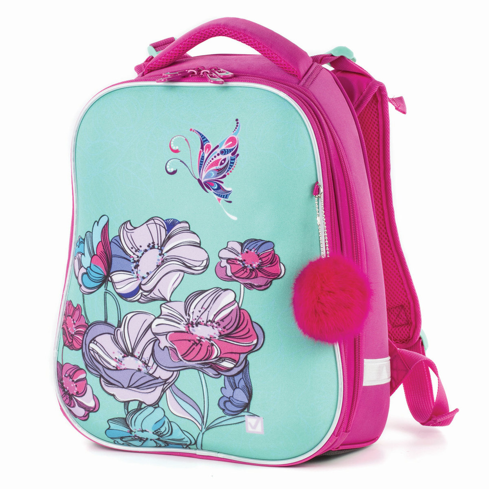 Ранец / рюкзак / портфель школьный для девочки первоклассницы Brauberg Premium "Весенняя мята" 2 отделения, #1