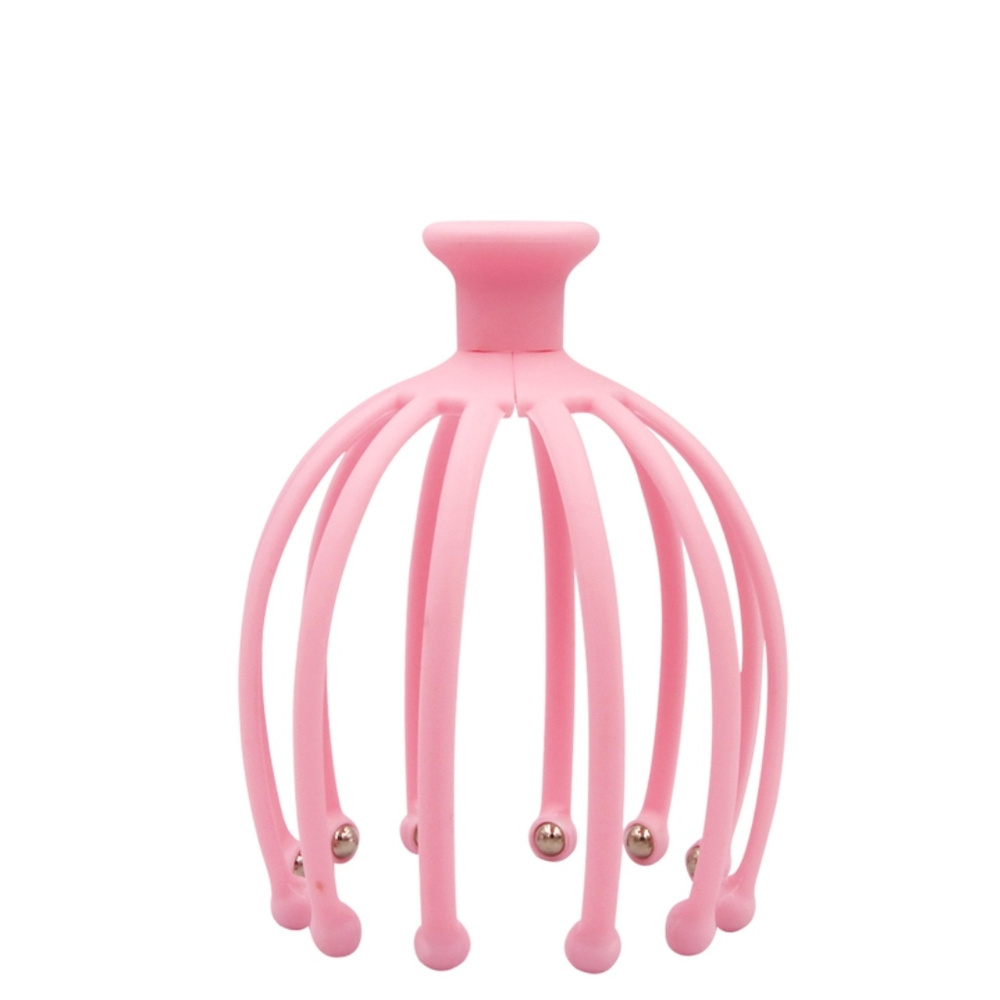 Массажер для головы с металлическими шариками, розовый  #1