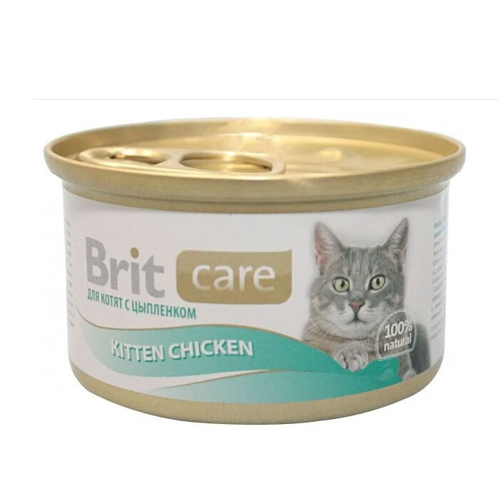 Консервы для котят Brit Care цыпленок, 80г, 3 шт. #1