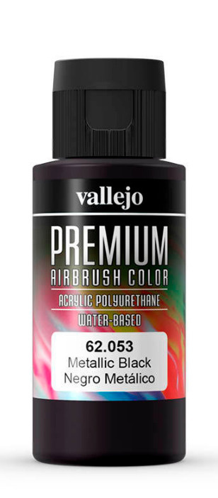 Краска Vallejo серии Premium Color - Metallic Black 60мл. #1