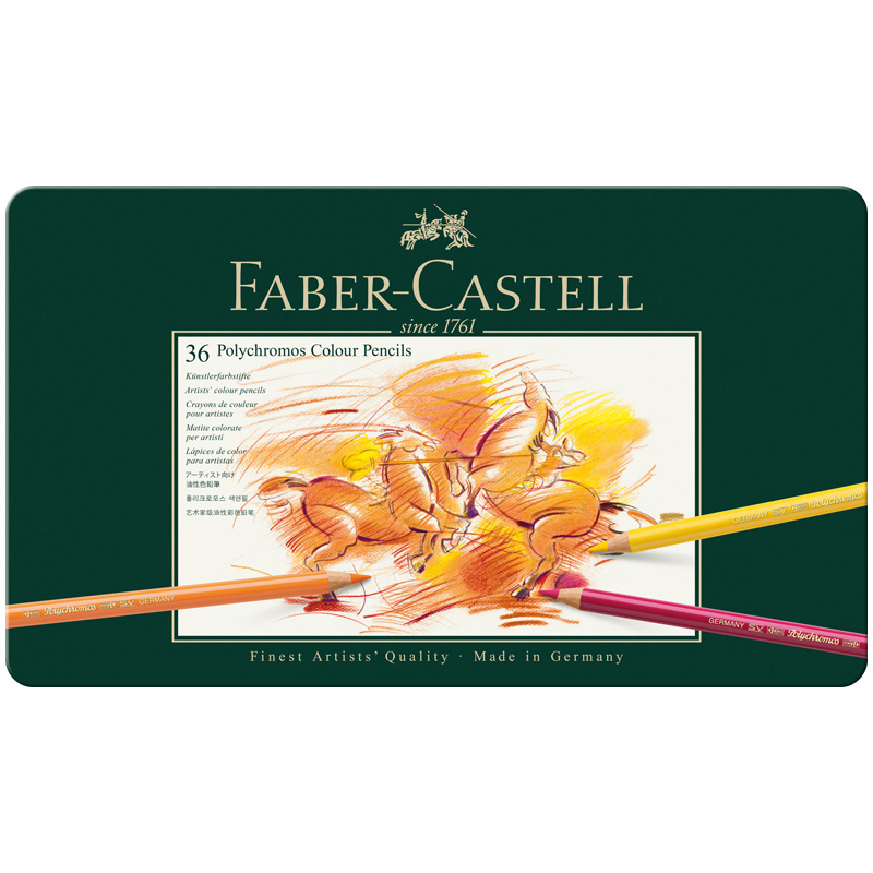 Карандаши цветные художественные Faber-Castell "Polychromos", 36цв., заточен., метал. коробка  #1