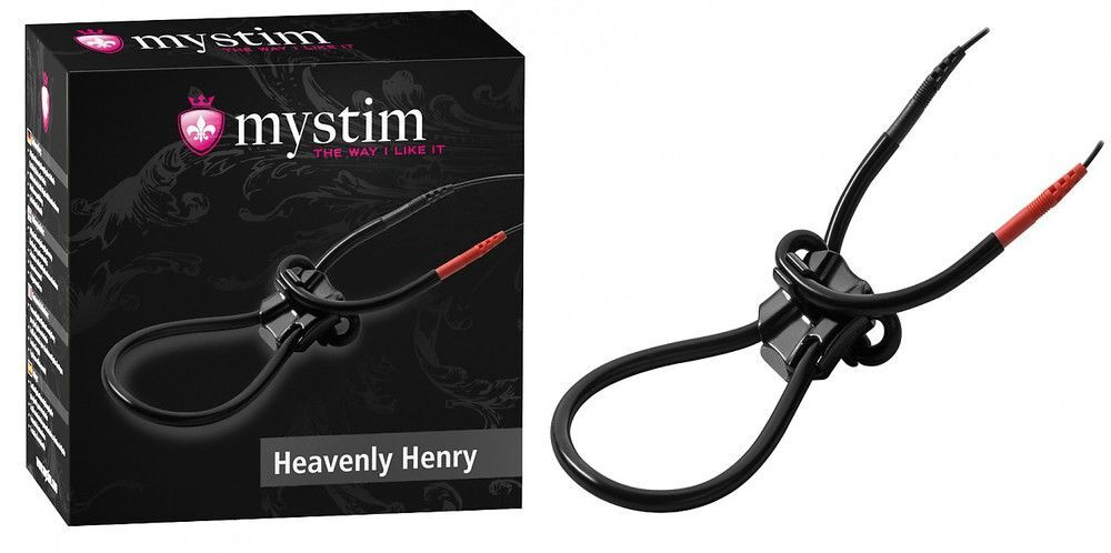 Эрекционное лассо для электростимуляции HEAVENLY HENRY Черный MyStim  #1