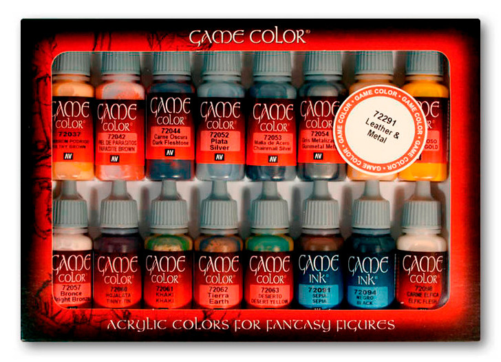 Набор красок Vallejo - Game Color Set: Leather & Metal (16) #1