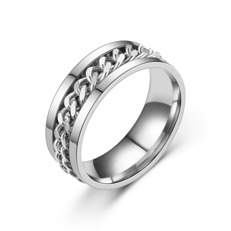 Кольцо с цепочкой Серебро R23 #1