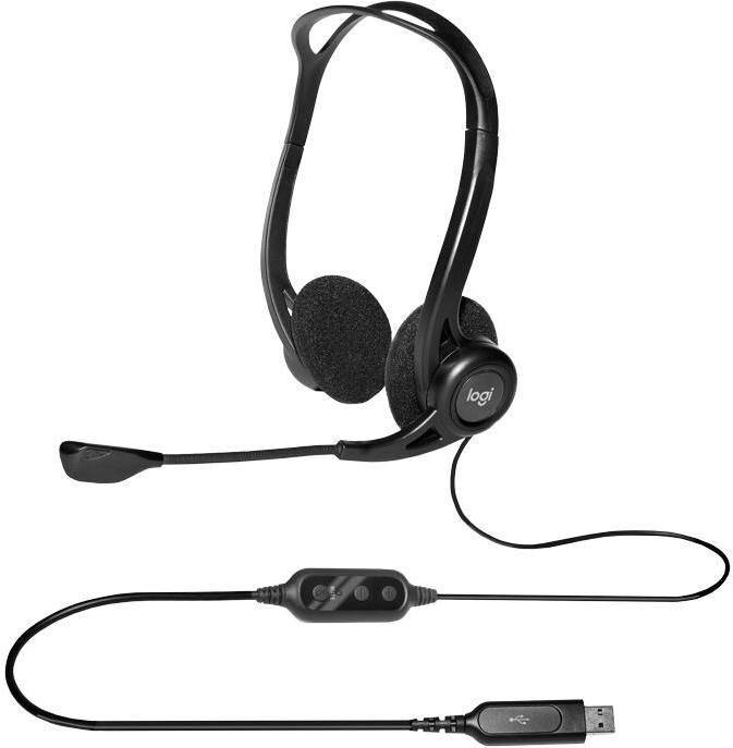 Logitech Гарнитура 960 Headset, для контактных центров, регулятор громкости, выкл. микрофона, USB, 2.4 #1