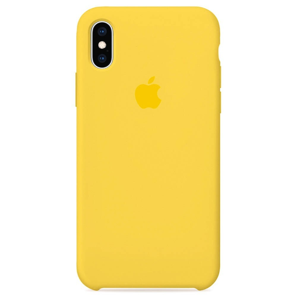 Силиконовый чехол для смартфона Silicone Case на iPhone Xs MAX / Айфон Xs MAX с логотипом, желтый  #1
