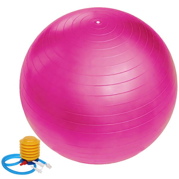 Мяч для фитнеса Sportage 65 см 800гр с насосом, розовый (фуксия)  #1