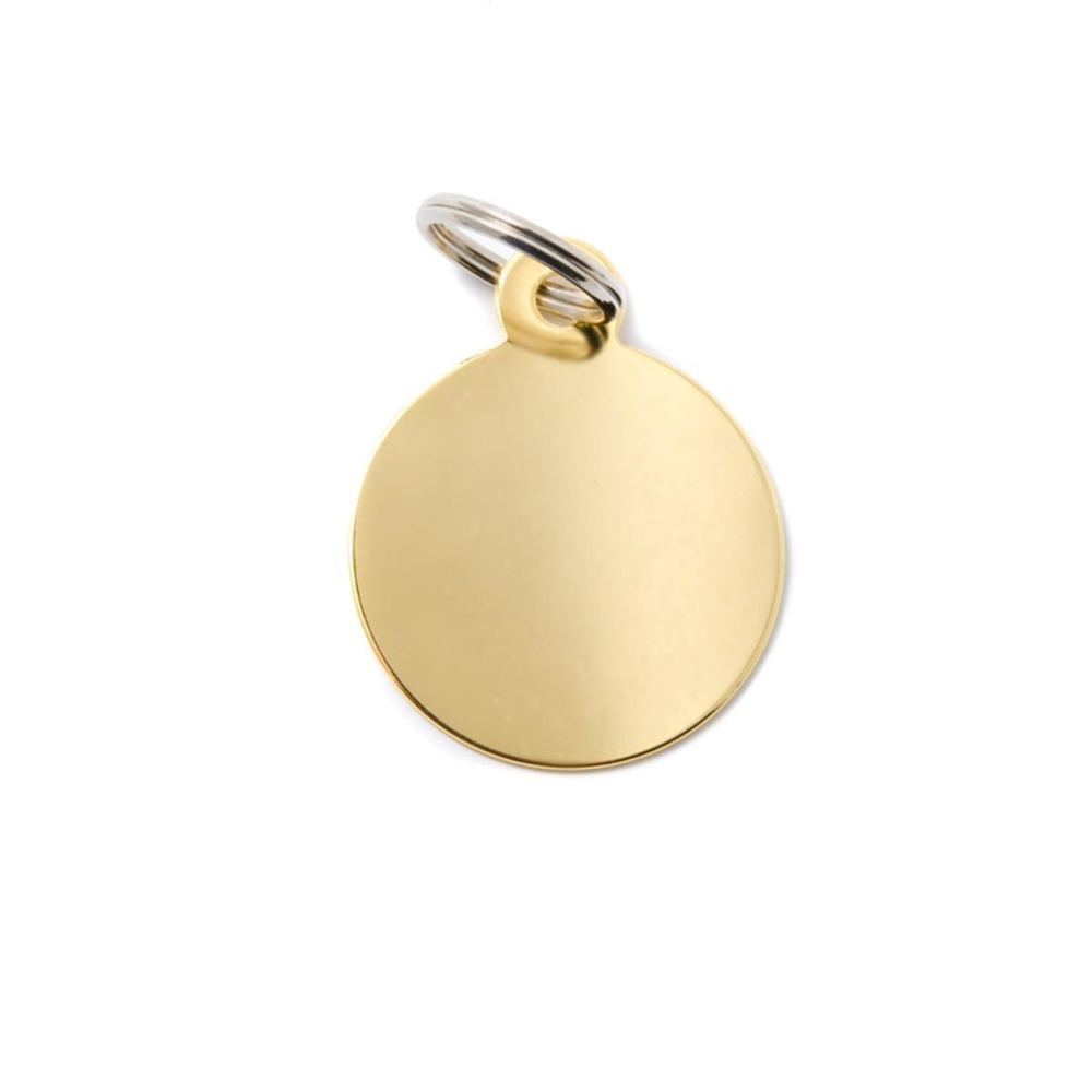 Адресник под гравировку My Family Basic, круглый, золотой, маленький ...