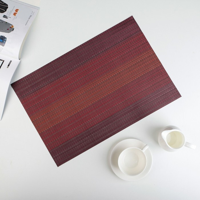 Салфетка сервировочная на стол Вензеля, 45,5x30 см, цвет бордовый 12 шт  #1