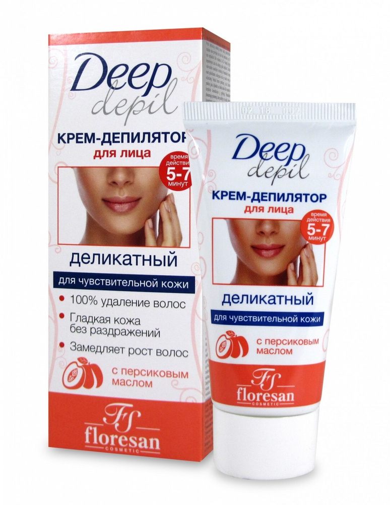 Floresan Крем-депилятор деликатный для лица Deep depil, 50 мл #1