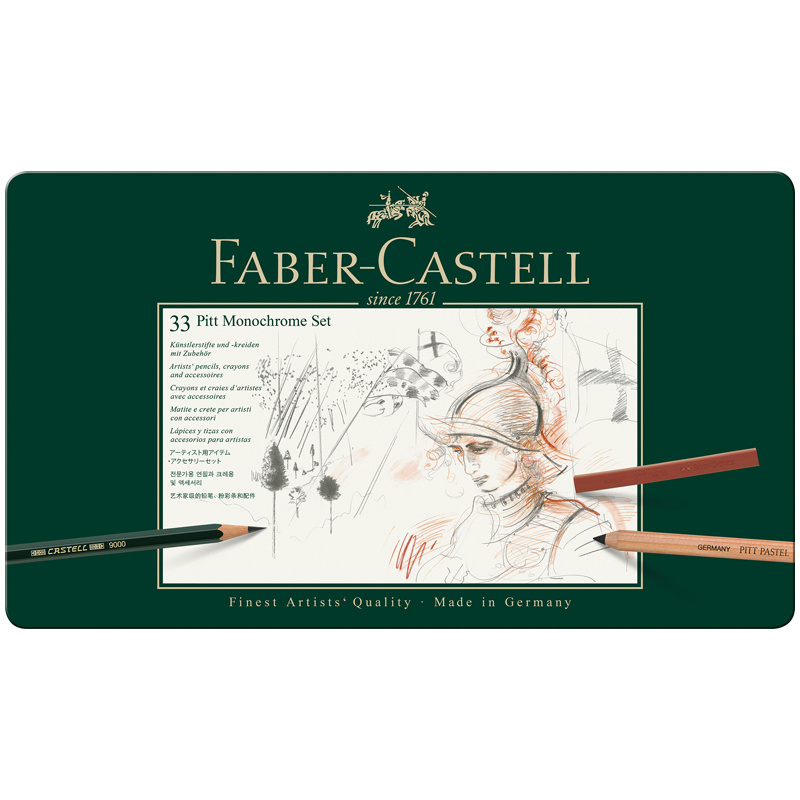 Набор художественных изделий Faber-Castell "Pitt Monochrome", 33 предмета, метал. кор.  #1