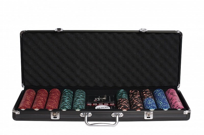 Покерный набор Casino Royale, 500 фишек 11.5г, с номиналом, в подарочном кейсе, Сукно в подарок , Премиум #1