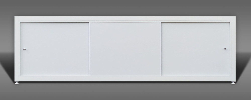 Экран под ванну Акварель 140х53см белый, с раздвижными дверцами из алюминиевой композитной панели, рама #1