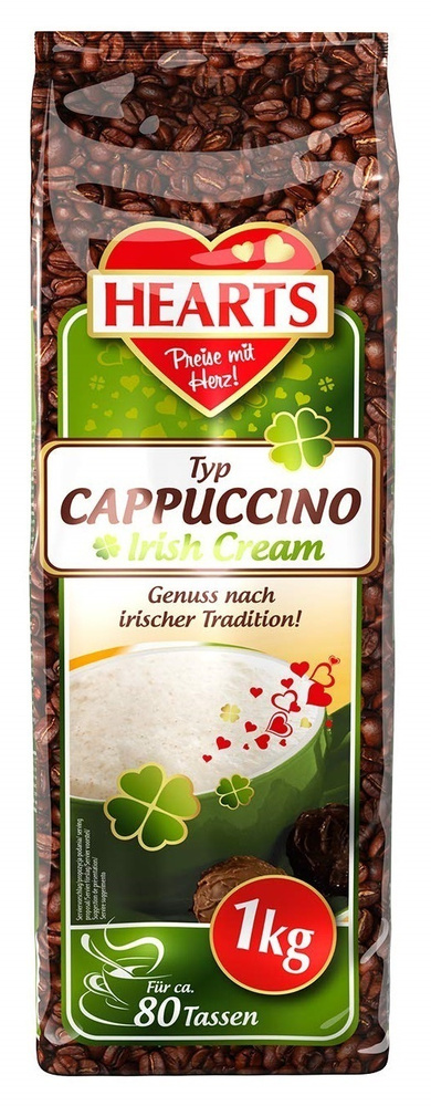 Cappuccino HEARTS Irish Cream - капучино со вкусом ирландского сливочного ликера, 1000 гр.  #1