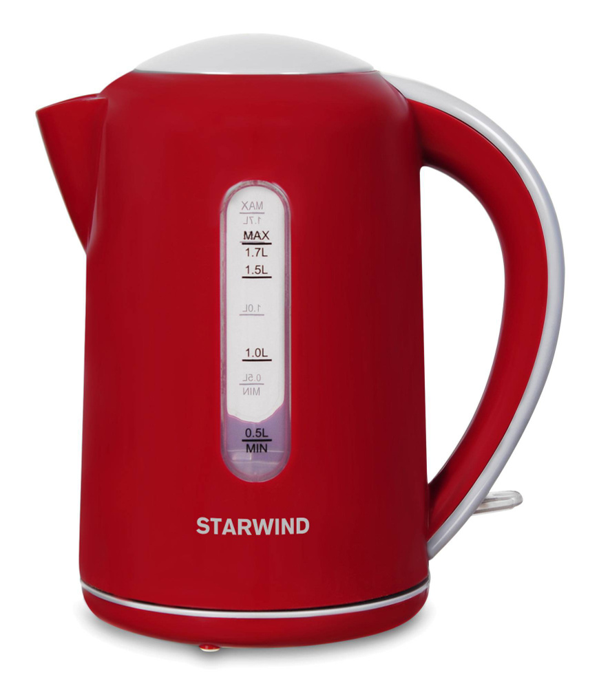 Чайник электрический Starwind SKG1021 1.7л. 2200Вт красный/серый (корпус: пластик)  #1