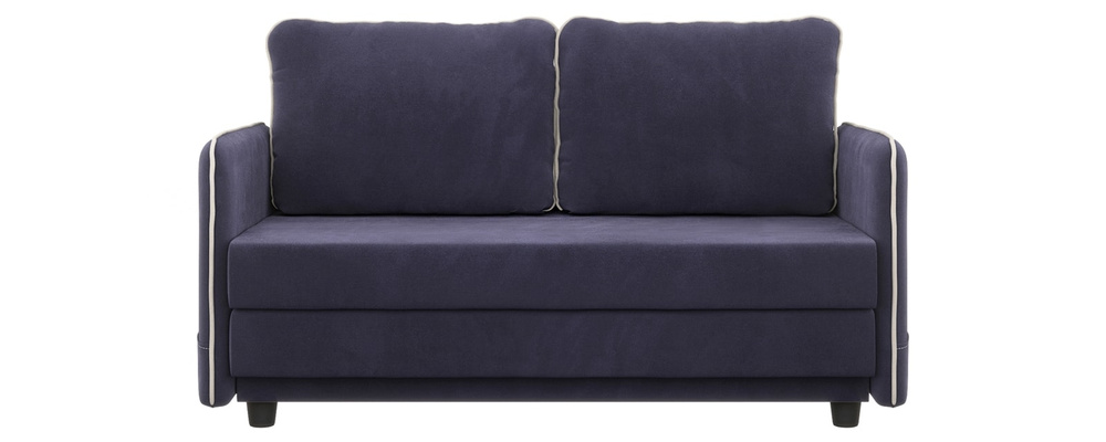 Прямой диван. Диван-кровать Слим мини. ППУ. Механизм Кемпинг, 134х83х80 см. Синий  #1